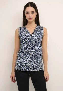Kaffe BptinaSleeveless - Top - Navy Leaf Print