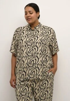 Kccecilie- Overhemdblouse - Sand Black Graphic