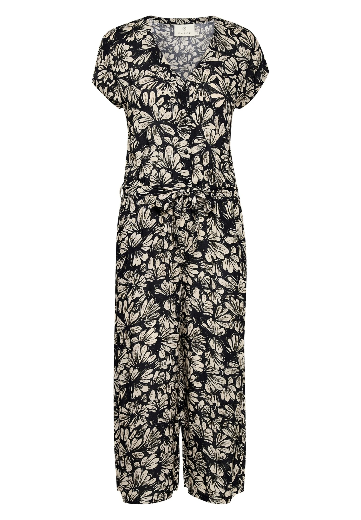 Kaffe Bpbella With Cap Sleeves - Jumpsuit - Black Antique Flower 5 Kaffe Bpbella With Cap Sleeves - Jumpsuit - Black Antique Flower - Afbeelding 5