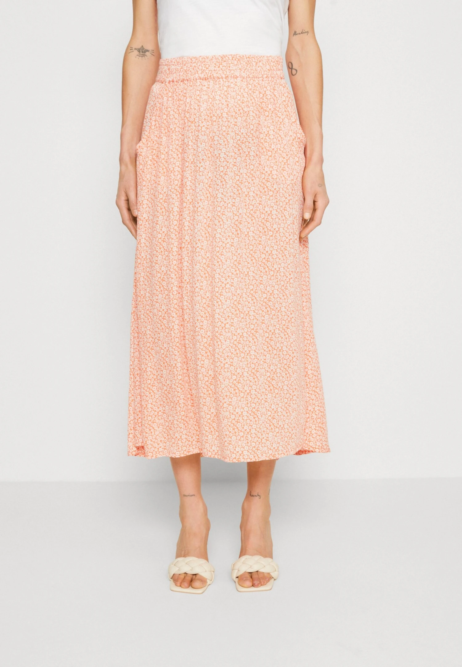 Kaffe Isolde Amber Skirt - A-Lijn Rok - Vermillion/Antique 1 Kaffe Isolde Amber Skirt - A-Lijn Rok - Vermillion/Antique