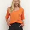 Kaffe Kahava 1/2 Sleeve- T-Shirt Print - Vermillion Orange