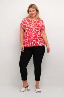 Blouses Met Korte Mouw Blouse Ella Dames Rood -Kaffe Verkoopwinkel 807600e7cd4c30141e19a28ffb8f44c8