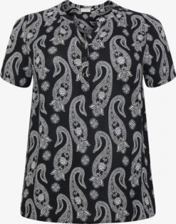 Blouses Met Korte Mouw Blouse Passa Dames Zwart