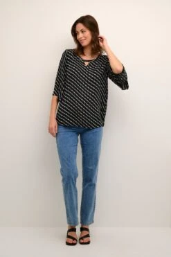 Kaffe Blouses Met Korte Mouw Blouse Marita Dames Zwart -Kaffe Verkoopwinkel 82f52d77eed978019fd5805748f9094e