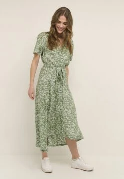 Kaffe Viola- Blousejurk - Green White Leaf Print