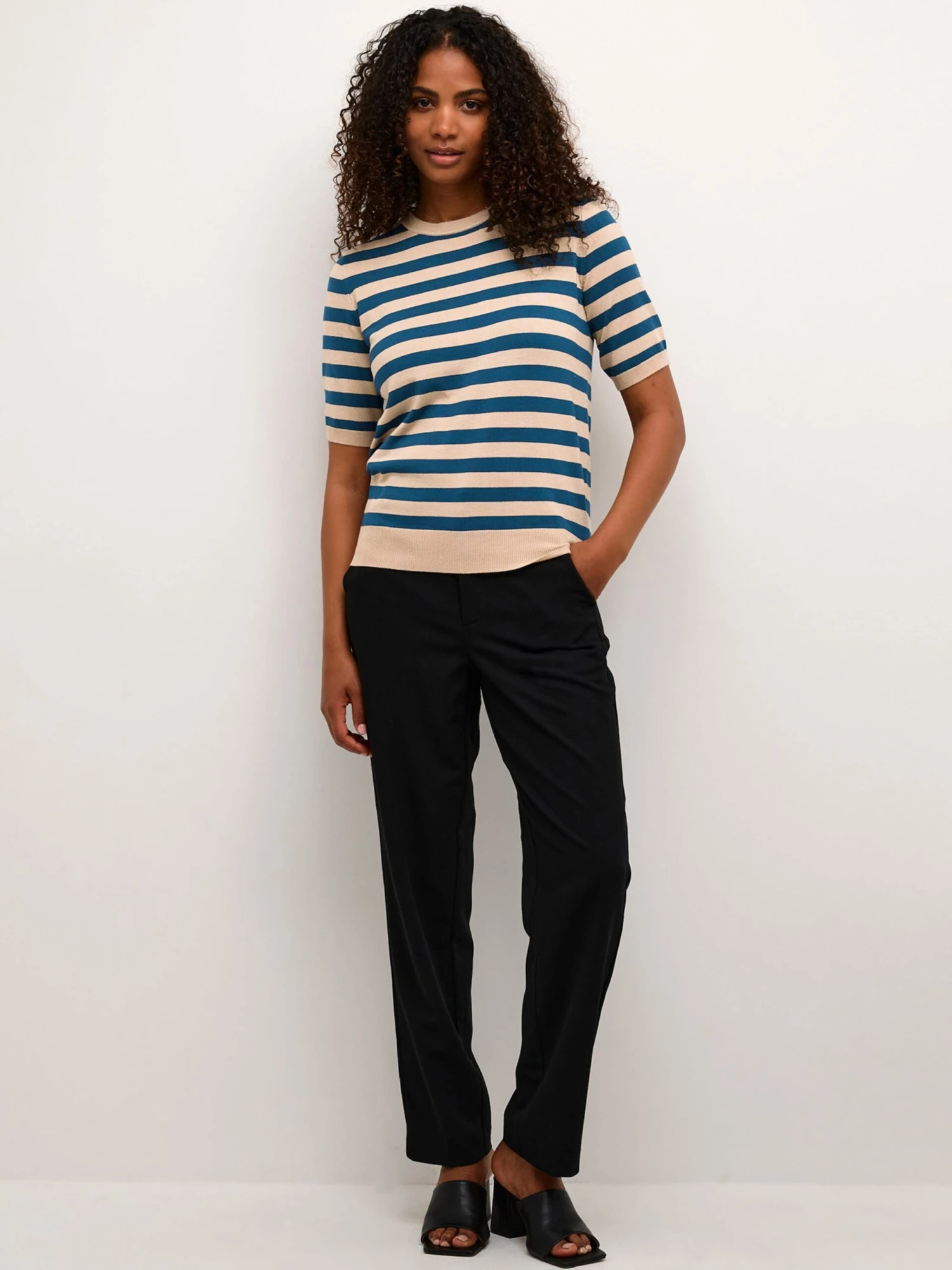 Kaffe Fijngebreide Truien Trui Milo Dames Blauw 5 Kaffe Fijngebreide Truien Trui Milo Dames Blauw - Afbeelding 5