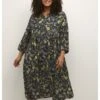 Kcevera- Blousejurk - Black Yellow Lime Flower Print