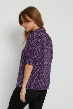 Kaffe Blouses Met Korte Mouw Blouse Lynn Dames Smoky Blue / Donkerblauw -Kaffe Verkoopwinkel 94a249e7384eddd16d75427601effdfe