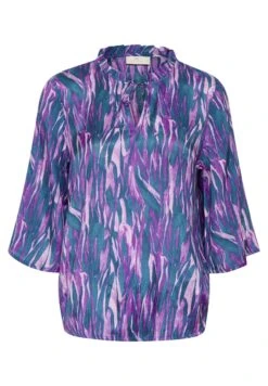 Kaffe Kadorita - Blouse - Purple And Blue Graphic Print