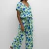 Kaffe Kaida - Jumpsuit - Green And Blue Digital Flower