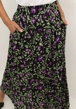 Kaffe Kaisolde Amber - Maxirok - Black Green Purple Flower -Kaffe Verkoopwinkel 965f1c8133e84017ad3b9ff7f58d6d4c