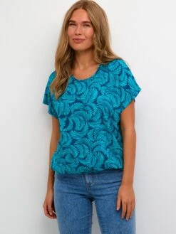 Kaffe T-shirts Shirt Marta Stanley Dames Blauw -Kaffe Verkoopwinkel 97a077f88403a5ab32dc6c32405bc519