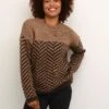 Kaffe Bpemilia- Trui - Brown Sand Jaquard Knit