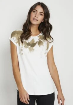 Kaffe Bpmalia- T-Shirt Print - Chalk W.Green Leafs Print