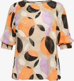 Blouses Met Korte Mouw Blouse Dames Beige