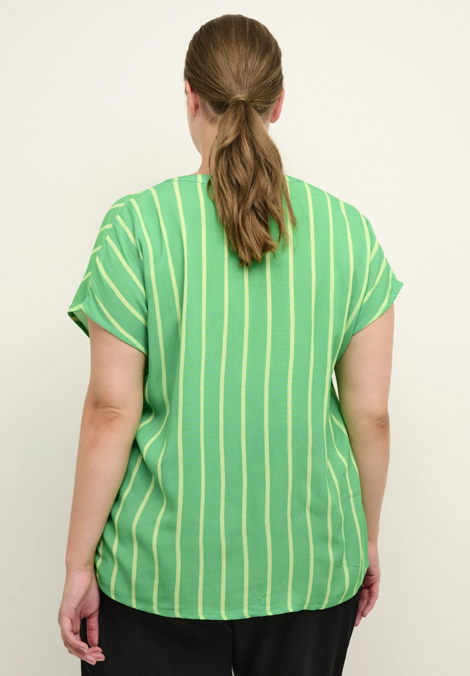 Kcsida Wing Sl- Blouse - Poison Green Paradise Stripe 3 Kcsida Wing Sl- Blouse - Poison Green Paradise Stripe - Afbeelding 3