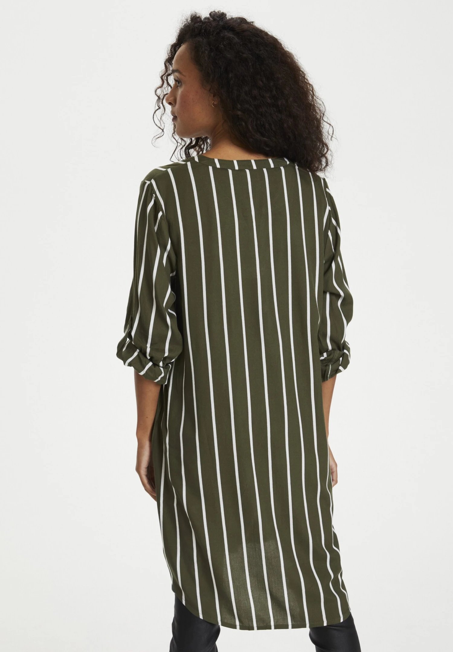 Kaffe Kamarana- Jurk - Grape Leaf/Chalk Stripe 3 Kaffe Kamarana- Jurk - Grape Leaf/Chalk Stripe - Afbeelding 3