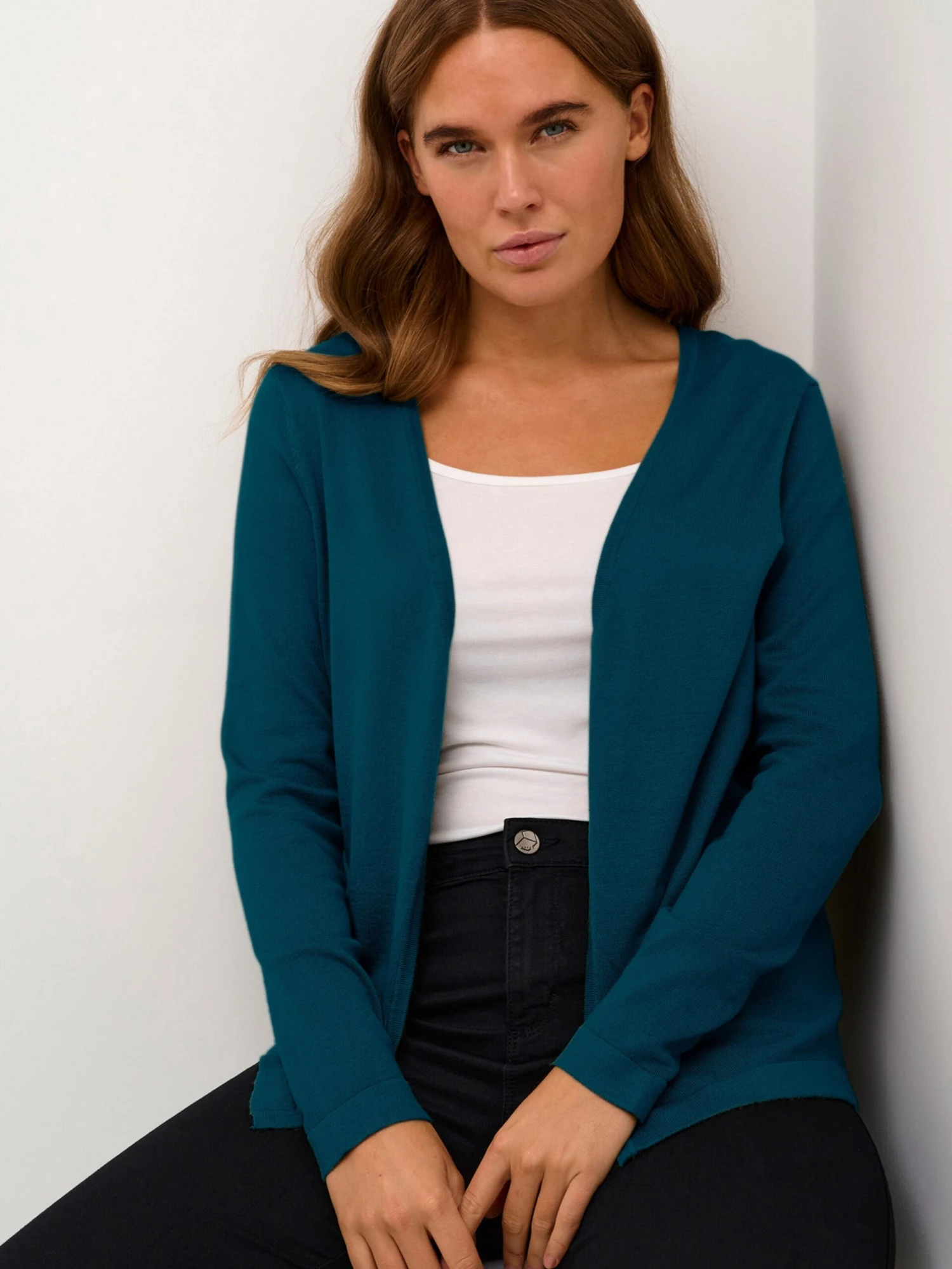 Kaffe Vesten Gebreid Vest Fenia Astrid Dames Blauw 6 Kaffe Vesten Gebreid Vest Fenia Astrid Dames Blauw - Afbeelding 6