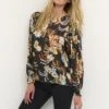 Kaffe Kasimi- Blouse - Black Red Multi Flower