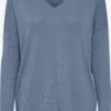 Kaffe Fijngebreide Truien Trui Machelle Dames Smoky Blue