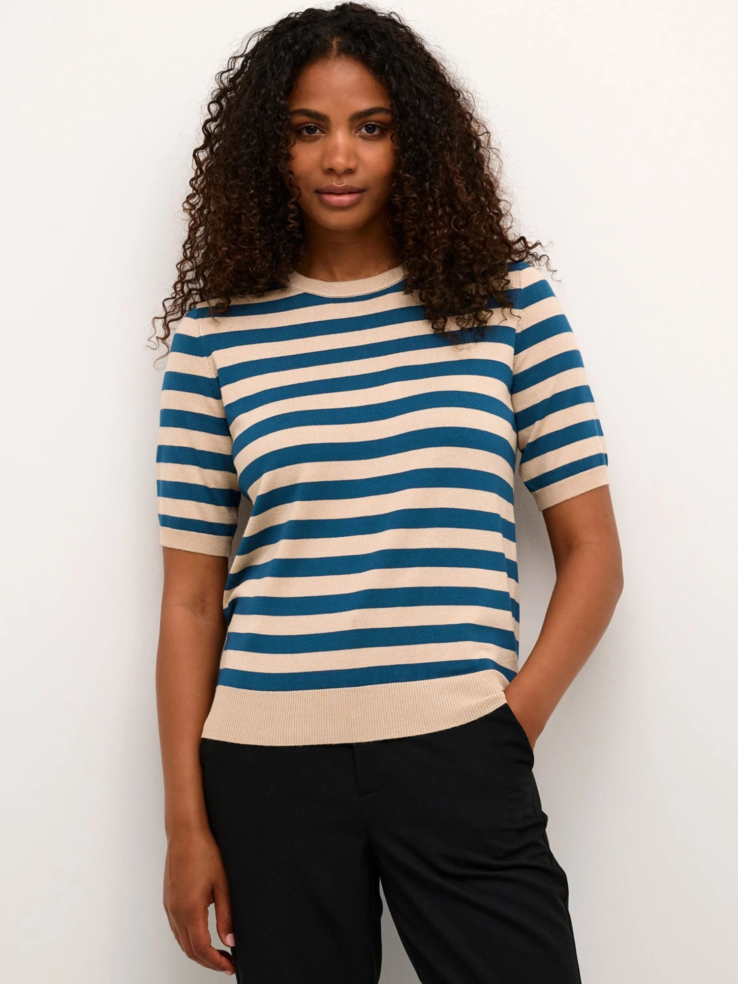 Kaffe Fijngebreide Truien Trui Milo Dames Blauw 3 Kaffe Fijngebreide Truien Trui Milo Dames Blauw - Afbeelding 3