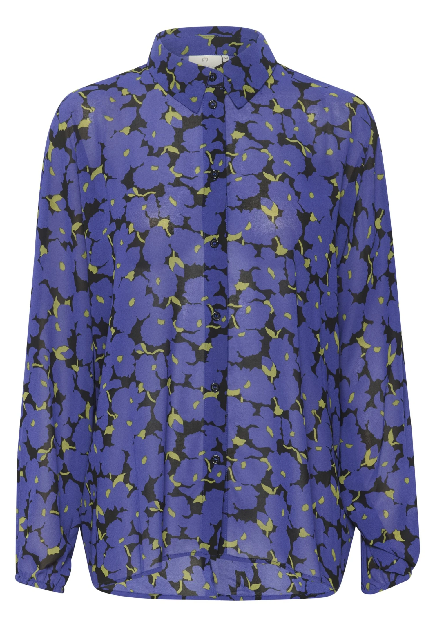 Kaffe Kachris - Overhemdblouse - Clamtis Blue Flower Print 2 Kaffe Kachris - Overhemdblouse - Clamtis Blue Flower Print - Afbeelding 2