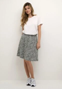 Kaffe Kahazel - A-Lijn Rok - Grape Leaf Black Leaf Print