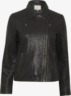 Kaffe Leren Jassen Tussenjas Julia Dames Zwart