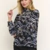 Kaffe Kaerina Amber - Blouse - Blue Tones Big Leaf Print