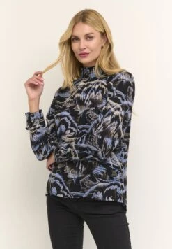 Kaffe Kaerina Amber - Blouse - Blue Tones Big Leaf Print