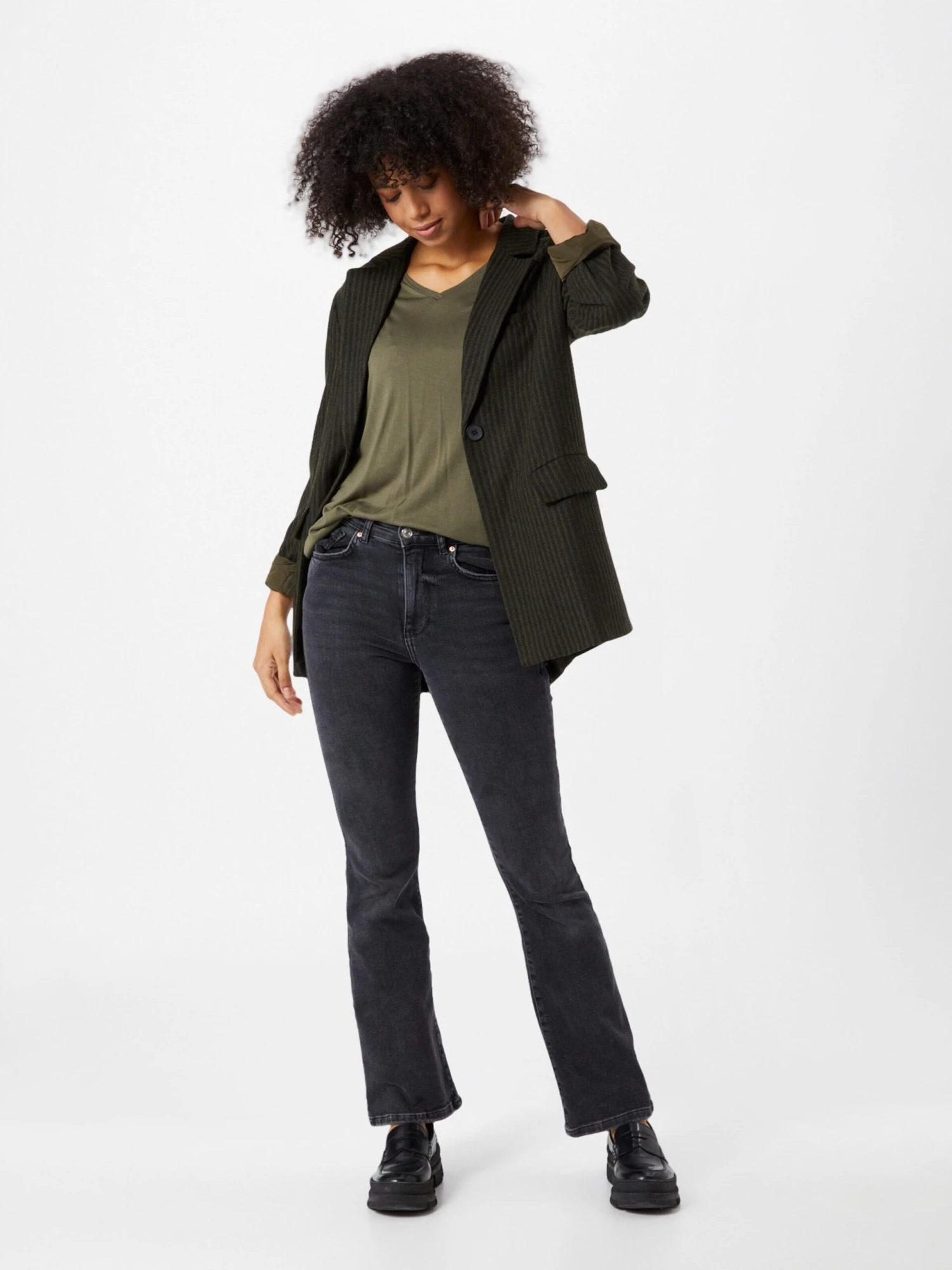 Kaffe T-shirts Shirt Anna Dames Kaki 4 Kaffe T-shirts Shirt Anna Dames Kaki - Afbeelding 4