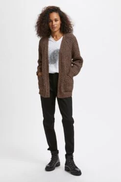 Kaffe Vesten Gebreid Vest Nanika Dames Bruin Gemêleerd -Kaffe Verkoopwinkel b11c74784b7f5e7657c96154d00fe67c