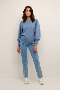 Kaffe Basic Truien Trui Luni Dames Blauw Gemêleerd -Kaffe Verkoopwinkel b4ceb57a39b32ccc4a79e15efb149b12