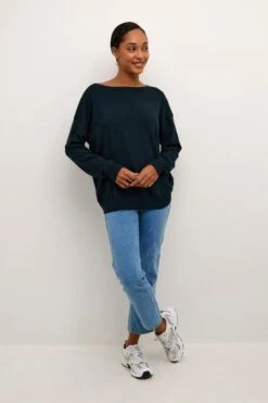Kaffe Basic Truien Trui Malana Dames Marine -Kaffe Verkoopwinkel b84e276cd446bdb22d78522202379b39