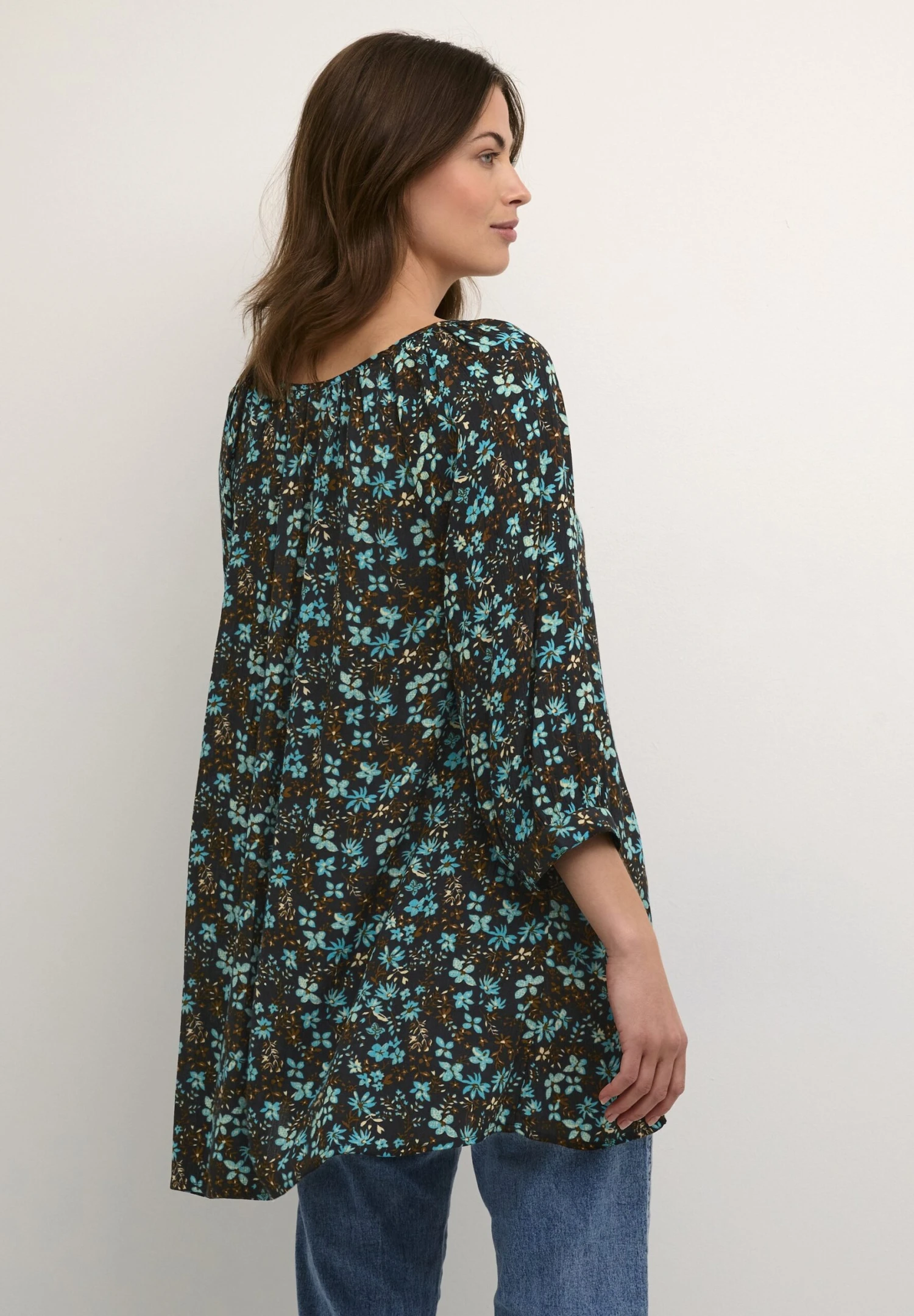 Kaffe Kamarita Amber - Tuniek - Blue Bird Flower Print 3 Kaffe Kamarita Amber - Tuniek - Blue Bird Flower Print - Afbeelding 3