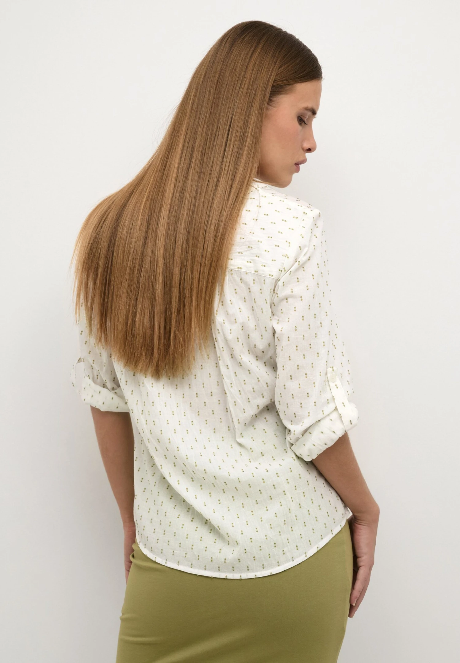 Kaffe Kasilona - Blouse - Chalk Mosstone Dot 3 Kaffe Kasilona - Blouse - Chalk Mosstone Dot - Afbeelding 3