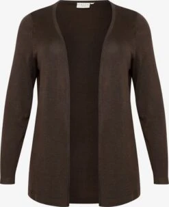 Vesten Gebreid Vest Farsia Dames Chocoladebruin