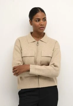 Kaffe Kafilippa Zipper- Vest - Feather Gray Melange