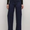 Kaffe Mille Hw Wide- Flared Jeans - Raw Dark Blue Denim