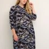 Kcliana - Blousejurk - Blue Tones Big Leaf Print
