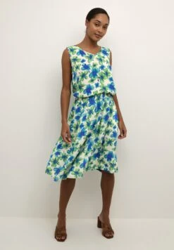 Kaffe Melina - A-Lijn Rok - Green And Blue Digital Flower