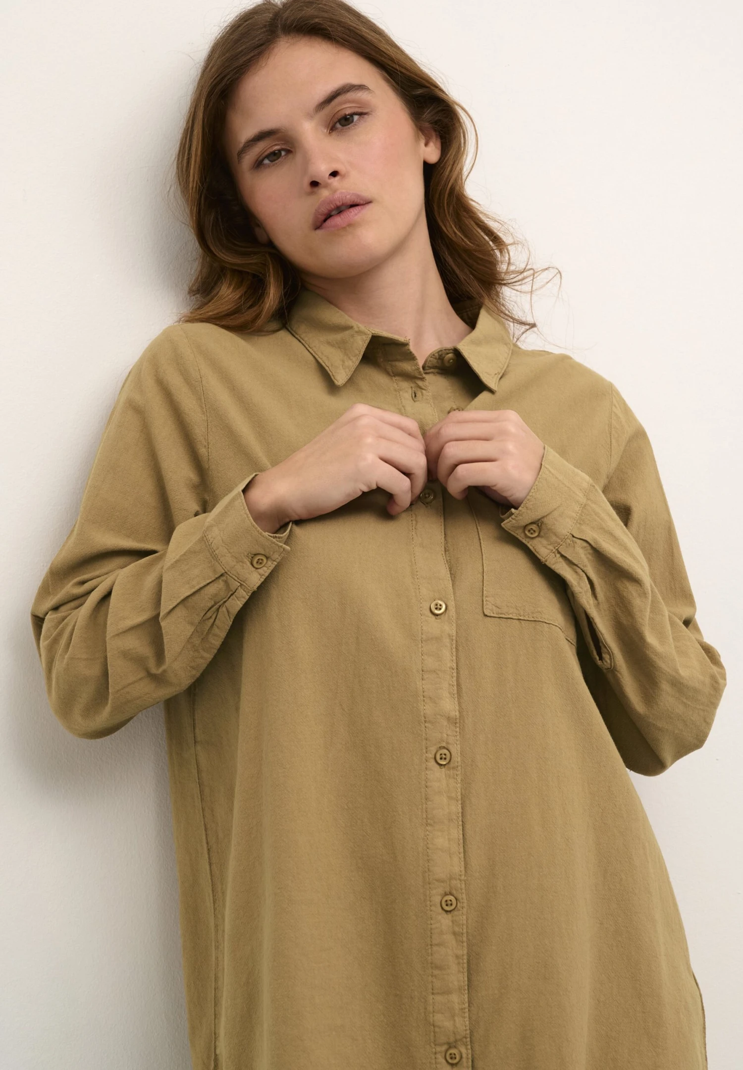 Kaffe Anaya - Overhemdblouse - Petrified Oak 4 Kaffe Anaya - Overhemdblouse - Petrified Oak - Afbeelding 4