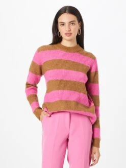 Kaffe Fijngebreide Truien Trui Lorria Dames Bruin -Kaffe Verkoopwinkel cb00741d442ec4edaee141a615280c7b