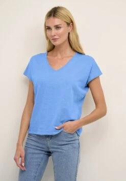 Kaffe Karahima V-Neck- T-Shirt Basic - Regatta