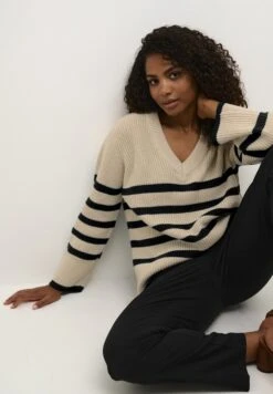 Kaffe Irina - Trui - Sand Dollar Black Stripe -Kaffe Verkoopwinkel d85c5c434a2747a786a11f143127fd22