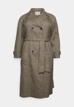 Kcoly Coat - Trenchcoat - Houndstooth/Sand/Blue -Kaffe Verkoopwinkel dafbf83969cc4e9d8a715a2333f3e4f5