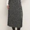 Kaffe Kalinda- A-Lijn Rok - Black W Silver Lurex