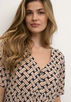 Kaffe Katara - Jurk - Black Orange Grafic Print -Kaffe Verkoopwinkel dbe09c877cee4338a5375d820dc74ea4