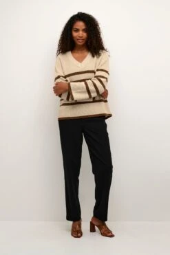 Kaffe Fijngebreide Truien Trui Irina Dames Beige / Bruin -Kaffe Verkoopwinkel dde59bb6ccf9f42a0b69ef4a7e0cc561