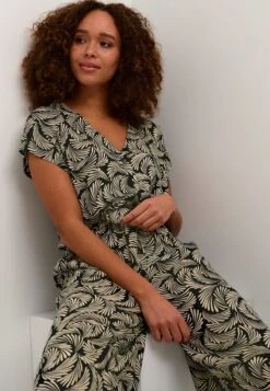 Kaffe Kamarta- Jumpsuit - Black Deep Antique White Print -Kaffe Verkoopwinkel e1023ddb5c2b4c52a5aed954149b815a